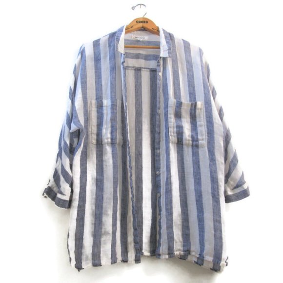 Artisan Ny Tops - Artisan NY Pure Linen Stripe Shirt